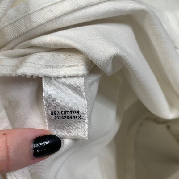 Lilly Pulitzer Pants Womens 8 White Palm Beach Fit Mid Rise Pocket Stretch Capri - Picture 6 of 9